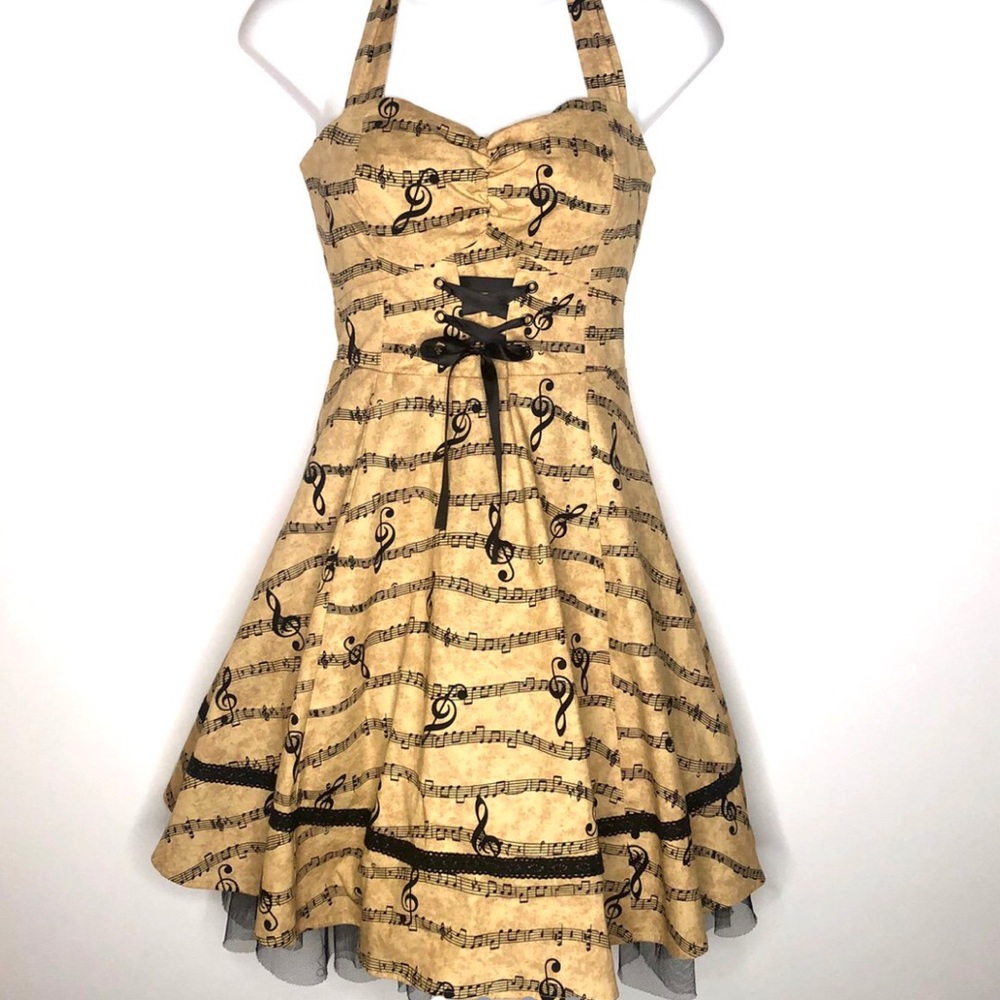 Halter Top Pinup Music Note Dress